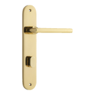 Door Lever Baltimore Oval Privacy Polished Brass CTC85mm H240xW40xP55mm in Polished Brass