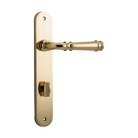 Door Lever Verona Oval Privacy Polished Brass CTC85mm H240xW40xP59mm in Polished Brass