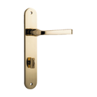 Door Lever Annecy Oval Privacy Polished Brass CTC85mm H240xW40xP62mm in Polished Brass