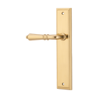 Door Lever Sarlat Stepped Latch Left Hand Fixed Polished Brass L111xP56mm BPH237xW50mm in Polished Brass