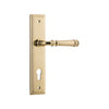 Door Lever Verona Stepped Euro 85 Polished Brass H237xW50xP59mm in Polished Brass