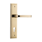 Door Lever Annecy Stepped Euro Polished Brass CTC85mm H240xW50xP65mm in Polished Brass