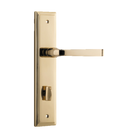 Door Lever Annecy Stepped Privacy Polished Brass CTC85mm H240xW50xP65mm in Polished Brass