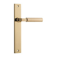 Door Lever Berlin Rectangular Latch Polished Brass H240xW38xP57mm in Polished Brass