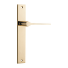 Door Lever Como Rectangular Latch Right Hand Fixed Polished Brass L119xP59mm BPH240xW38mm in Polished Brass
