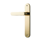 Door Lever Bronte Oval Latch Left Hand Fixed Polished Brass L117xP53mm BPH240xW40mm in Polished Brass