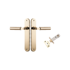 Door Lever Berlin Oval Polished Brass L120xP57mm BPH240xW40mm Passage Kit Tube Latch Split Cam 'T' Striker Polished Brass Backset 60mm in Polished Brass