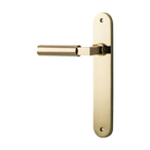 Door Lever Berlin Oval Latch Left Hand Fixed Polished Brass L120xP57mm BPH240xW40mm in Polished Brass