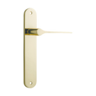 Door Lever Como Oval Latch Polished Brass H240xW40xP59mm in Polished Brass