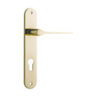 Door Lever Como Oval Euro Polished Brass CTC85mm H240xW40xP59mm in Polished Brass