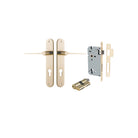 Door Lever Como Oval Euro Pair Polished Brass CTC85mm L119xP59mm BPH240xW40mm Mortice Lock Euro Polished Brass CTC85mm Backset 60mm Euro Cylinder Dual Function 5 Pin Polished Brass 65mm KA4 in Polished Brass
