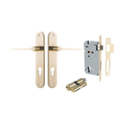Door Lever Como Oval Euro Pair Polished Brass CTC85mm L119xP59mm BPH240xW40mm Mortice Lock Euro Polished Brass CTC85mm Backset 60mm Euro Cylinder Dual Function 5 Pin Polished Brass 65mm KA4 in Polished Brass