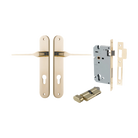 Door Lever Como Oval Euro Pair Polished Brass CTC85mm L119xP59mm BPH240xW40mm Mortice Lock Euro Polished Brass CTC85mm Backset 60mm Euro Cylinder Key Thumb 5 Pin Polished Brass 65mm KA4 in Polished Brass