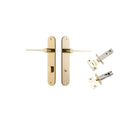 Door Lever Como Oval Privacy Polished Brass CTC85mm L119xP59mm BPH240xW40mm Privacy Kit Tube Latch Split Cam 'T' Striker Polished Brass Backset 60mm Privacy Bolt Round Bolt Polished Brass Backset 60mm in Polished Brass