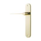 Door Lever Como Oval Latch Left Hand Fixed Polished Brass L119xP59mm BPH240xW40mm in Polished Brass