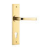 Door Lever Annecy Chamfered Euro Polished Brass CTC85mm H240xW50xP65mm in Polished Brass