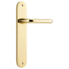 Door Lever Oslo Return Oval Polished Brass L118xP54mm BPH240xW40mm Passage Kit Tube Latch Split Cam 'T' Striker Polished Brass Backset 60mm in Polished Brass
