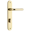Door Lever Oslo Return Oval Privacy Polished Brass CTC85mm L118xP56mm BPH240xW50mm Privacy Kit Tube Latch Split Cam 'T' Striker Polished Brass Backset 60mm, Privacy Bolt Round Bolt Polished Brass Backset 60mm in Polished Brass