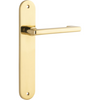 Door Lever Baltimore Return Oval Latch Pair Polished Brass H240xW40xP58mm in Polished Brass