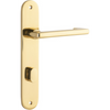 Door Lever Baltimore Return Oval Privacy Pair Polished Brass CTC85mm H240xW40xP58mm in Polished Brass