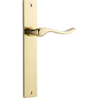 Door Lever Stirling on Long Backplate Pair Polished Brass H240xW38xP64mm in Polished Brass