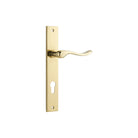 Door Lever Stirling Rectangular Euro Pair Polished Brass CTC85mm H240xW38xP64mm in Polished Brass
