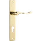 Door Lever Stirling Rectangular Euro Pair Polished Brass CTC85mm H240xW38xP64mm in Polished Brass