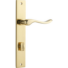 Door Lever Stirling Rectangular Privacy Pair Polished Brass CTC85mm H240xW38xP64mm in Polished Brass