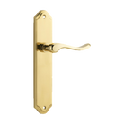 Door Lever Stirling Shouldered Latch Pair Polished Brass H250xW48xP64mm in Polished Brass