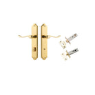 Door Lever Stirling Shouldered Privacy Pair Polished Brass CTC85mm H250xW48xP64mm Privacy Kit Tube Latch Split Cam 'T' Striker Polished Brass Backset 60mm, Privacy Bolt Round Bolt Polished Brass Backset 60mm in Polished Brass