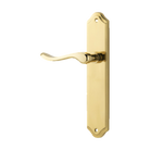 Door Lever Stirling Shouldered Latch Left Hand Fixed Polished Brass L116xP64mm BPH250xW48mm in Polished Brass