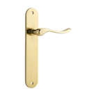 Door Lever Stirling Oval Latch Pair Polished Brass H240xW40xP64mm in Polished Brass