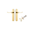 Door Lever Stirling Oval Latch Pair Polished Brass H240xW40xP64mm Passage Kit Tube Latch Split Cam 'T' Striker Polished Brass Backset 60mm in Polished Brass