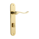 Door Lever Stirling Oval Privacy Pair Polished Brass CTC85mm H240xW40xP64mm in Polished Brass