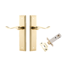 Door Lever Stirling Stepped Latch Pair Polished Brass H237xW50xP64mm Passage Kit Tube Latch Split Cam 'T' Striker Polished Brass Backset 60mm in Polished Brass