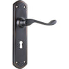 Door Lever Windsor Lock Pair Antique Copper H200xP60xW45mm in Antique Copper