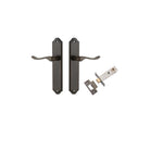 Door Lever Sarlat Rectangular Latch Signature Brass H240xW38xP55mm Passage Kit, Tube Latch Split Cam 'T' Striker Signature Brass Backset 60mm in Signature Brass