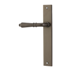 Door Lever Sarlat Rectangular Latch Left Hand Fixed Signature Brass L111xP53mm BPH240xW38mm in Signature Brass