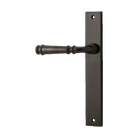Door Lever Verona Rectangular Latch Left Hand Fixed Signature Brass L122xP56mm BPH240xW38mm in Signature Brass