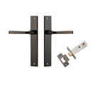 Door Lever Annecy Rectangular Latch Signature Brass H240xW38xP65mm Passage Kit, Tube Latch Split Cam 'T' Striker Signature Brass Backset 60mm in Signature Brass