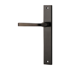 Door Lever Annecy Rectangular Latch Left Hand Fixed Signature Brass L117xP63mm BPH240xW38mm in Signature Brass