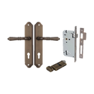 Door Lever Sarlat Shouldered Euro Signature Brass CTC85mm H250xW48xP57mm Entrance Kit Mortice Lock Euro Signature Brass CTC85mm Backset 60mm, Euro Cylinder Key Thumb 6 Pin Signature Brass L70mm KA1 in Signature Brass