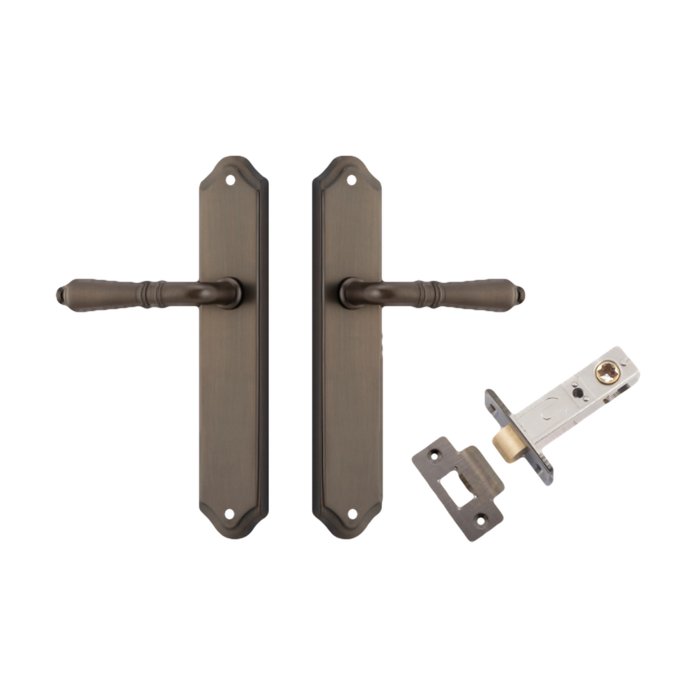 Door Lever Sarlat Shouldered Latch Signature Brass H250xW48xP57mm Passage Kit Tube Latch Split Cam 'T' Striker Signature Brass Backset 60mm in Signature Brass