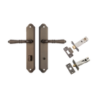 Door Lever Sarlat Shouldered Privacy Signature Brass CTC85mm H250xW48xP57mm Privacy Kit Tube Latch Split Cam 'T' Striker Signature Brass Backset 60mm, Privacy Bolt Round Bolt Signature Brass Backset 60mm in Signature Brass