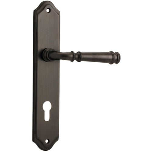 Door Lever Verona Shouldered Euro Signature Brass CTC85mm H237xW50xP59mm in Signature Brass