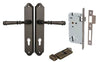 Door Lever Verona Shouldered Euro Signature Brass CTC85mm H240xW50xP59mm Entrance Kit Mortice Lock Euro Signature Brass CTC85mm Backset 60mm, Euro Cylinder Key Thumb 6 Pin Signature Brass L70mm KA1 in Signature Brass
