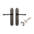 Door Lever Verona Shouldered Latch Signature Brass H240xW50xP59mm Passage Kit Tube Latch Split Cam 'T' Striker Signature Brass Backset 60mm in Signature Brass