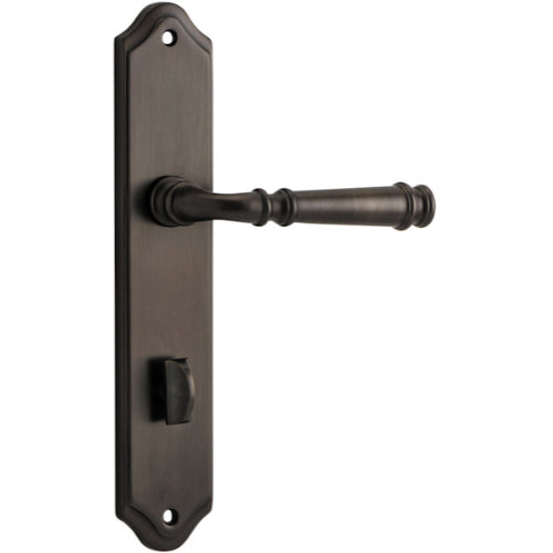 Door Lever Verona Shouldered Privacy Signature Brass CTC85mm H237xW50xP59mm in Signature Brass