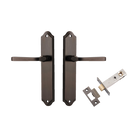 Door Lever Annecy Shouldered Latch Signature Brass H240xW50xP65mm Passage Kit Tube Latch Split Cam 'T' Striker Signature Brass Backset 60mm in Signature Brass