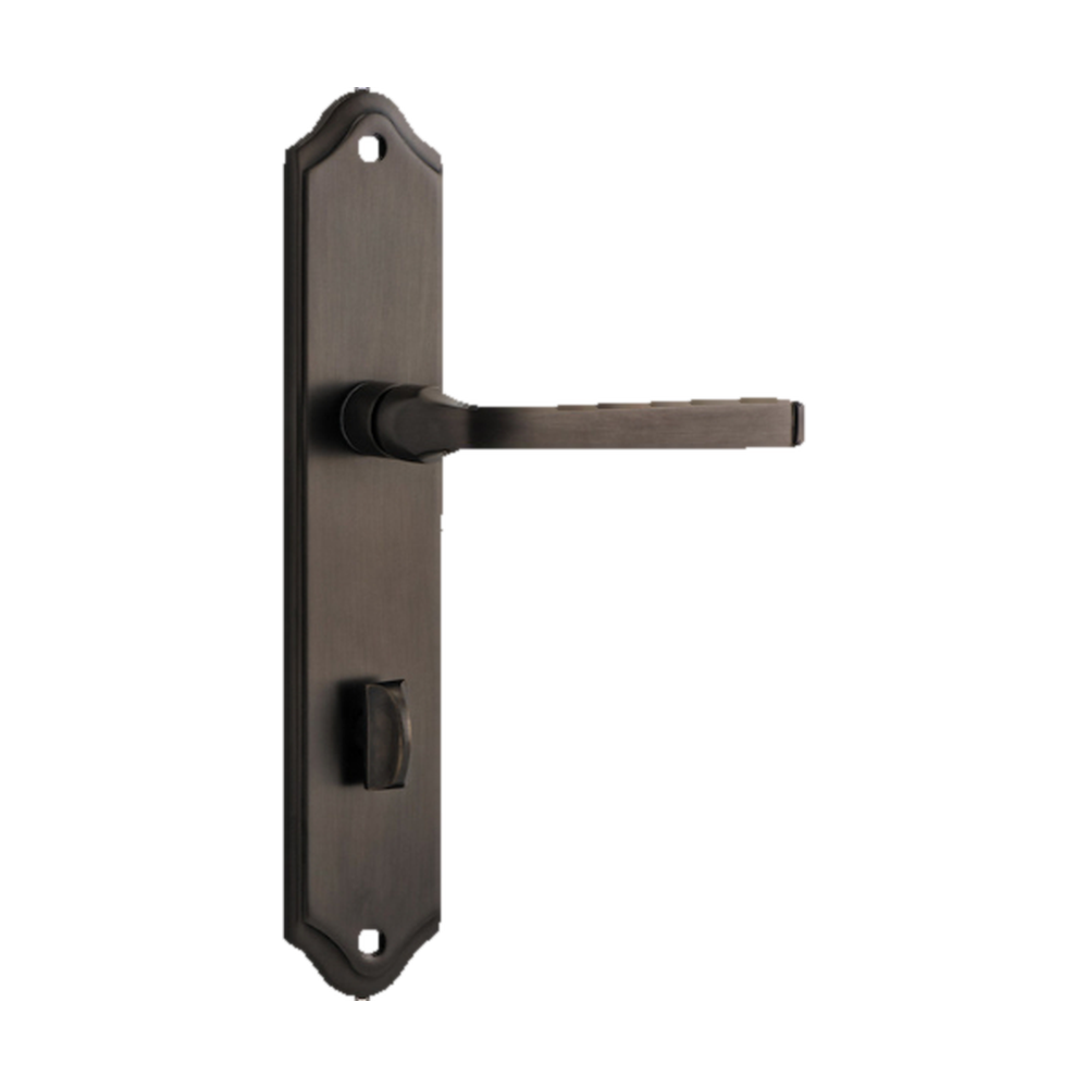 Door Lever Annecy Shouldered Privacy Signature Brass CTC85mm H237xW50xP65mm in Signature Brass